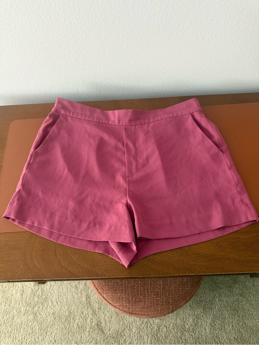 Calvin Klein Rose Pink High-Waist Tailored Shorts